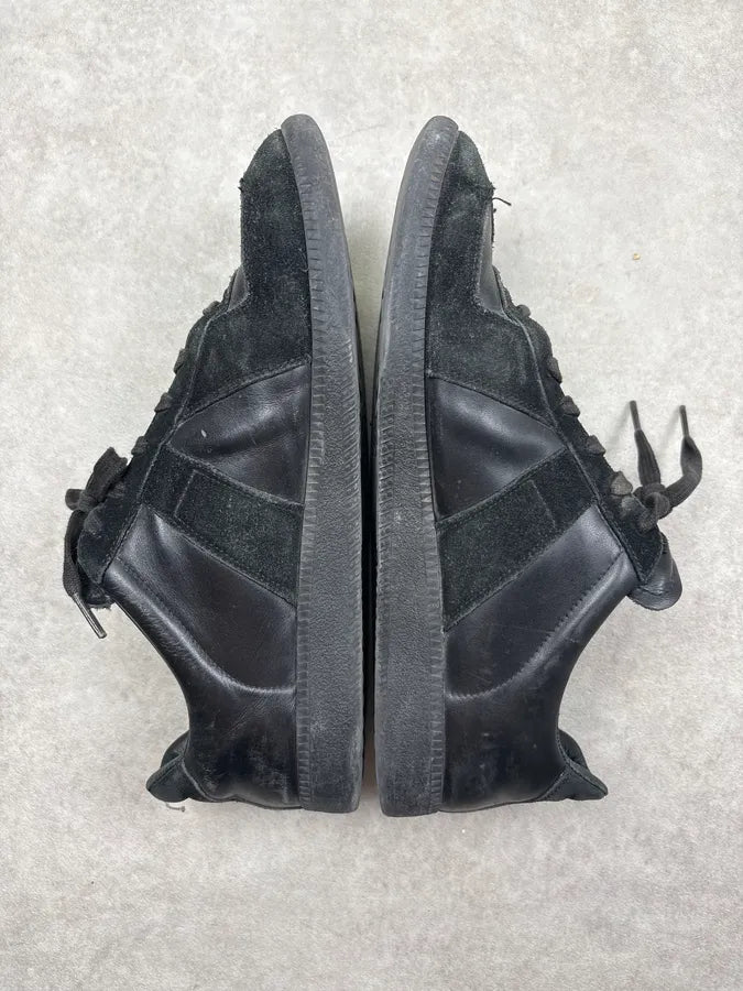 Maison Margiela Replica Gats Black Leather Sneakers dMxeVMT 4