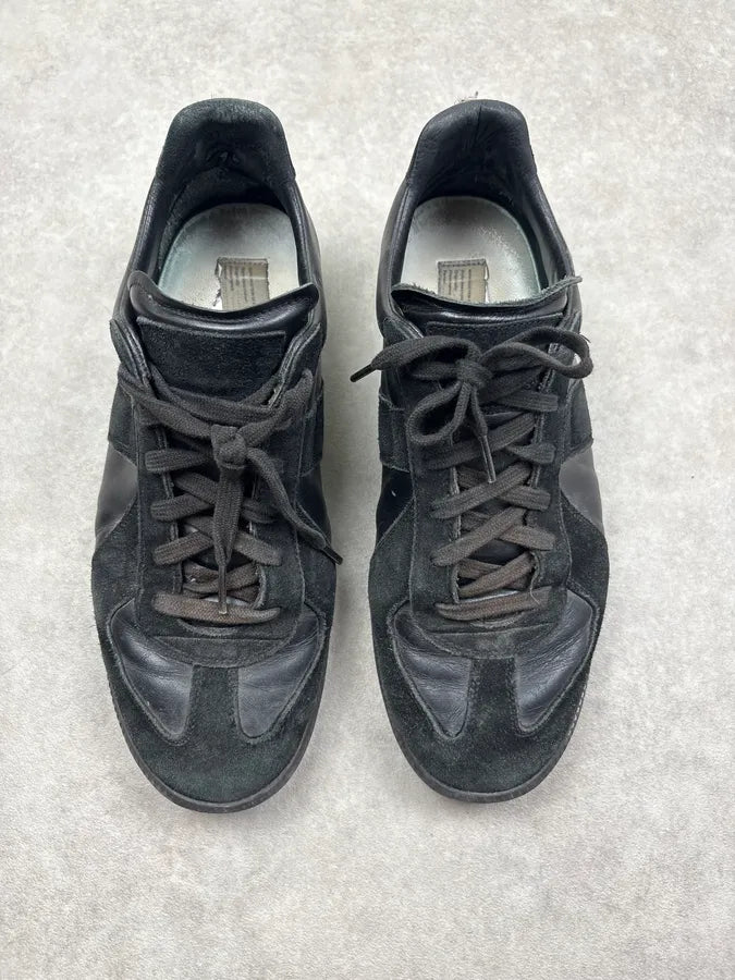 Maison Margiela Replica Gats Black Leather Sneakers dMxeVMT 1