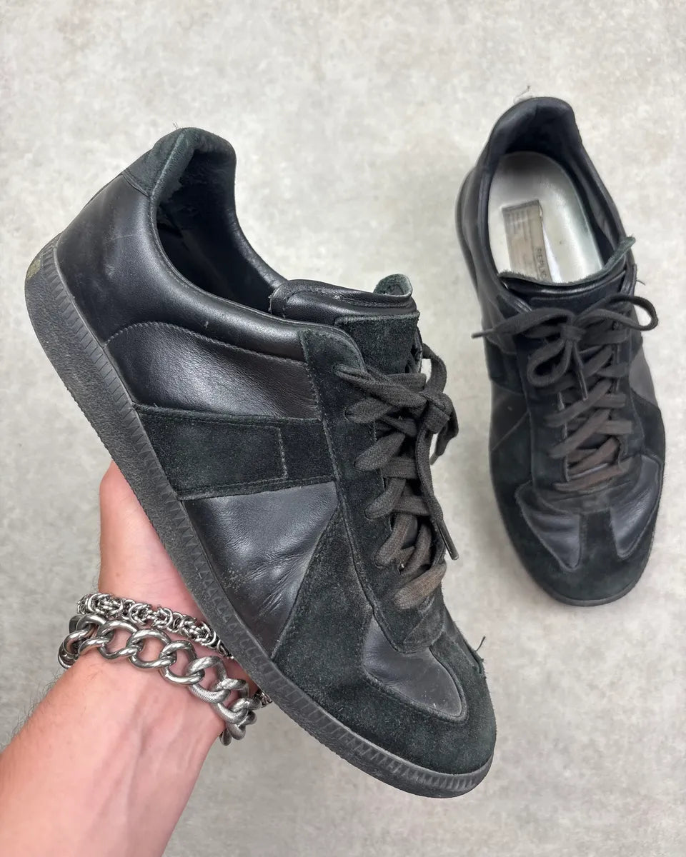 Maison Margiela Replica Gats Black Leather Sneakers dMxeVMT 0