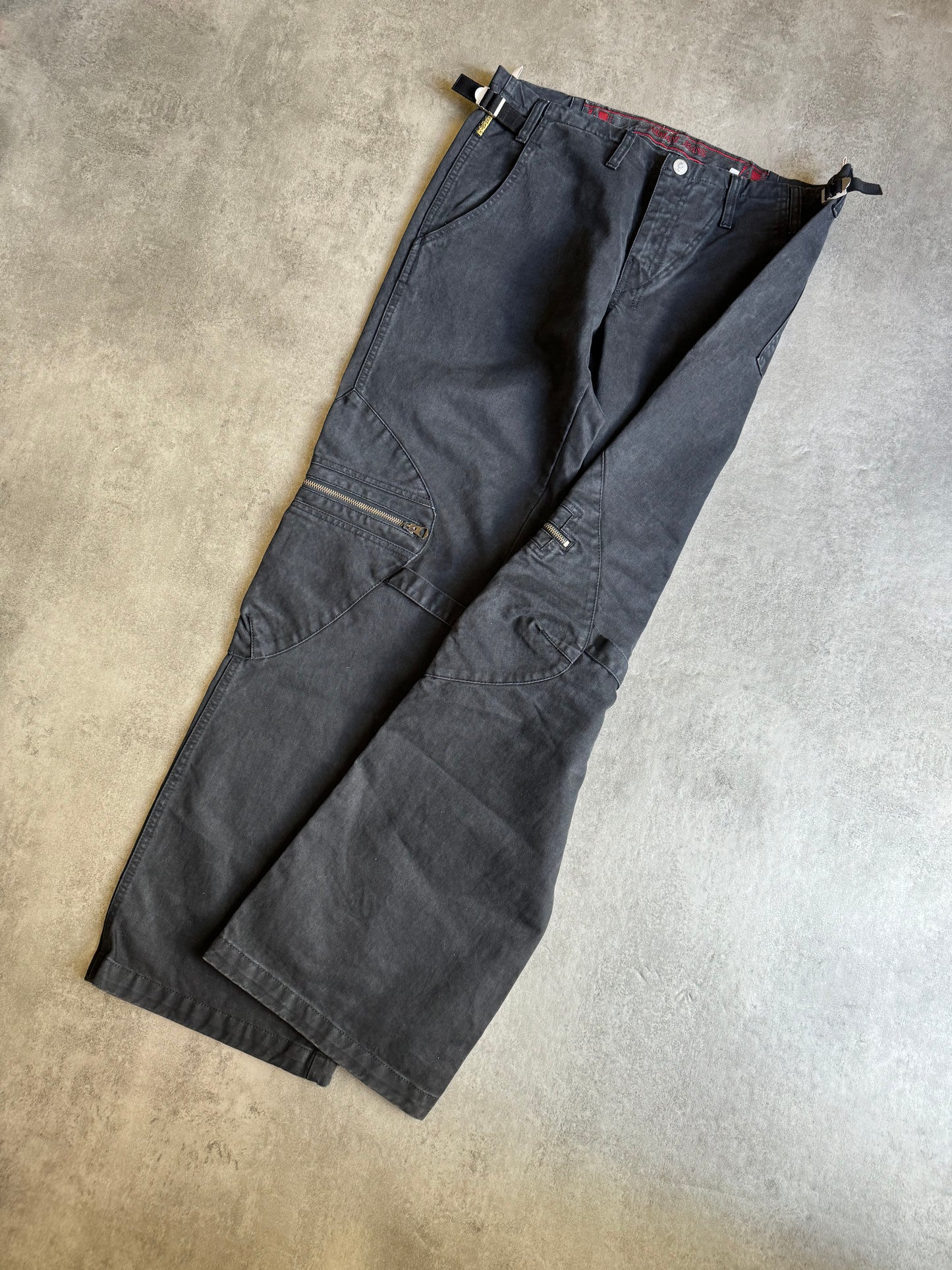 2000s Armani Bondage Cargo Black Strapped Pants (L) - 5