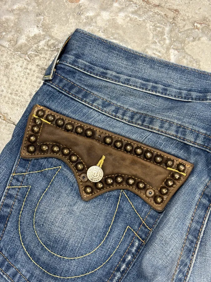 True Religion Blue Studded Denim Jeans yKlSvWB 10