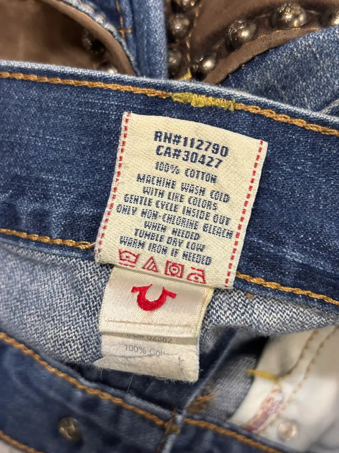 True Religion Blue Studded Denim Jeans yKlSvWB 12