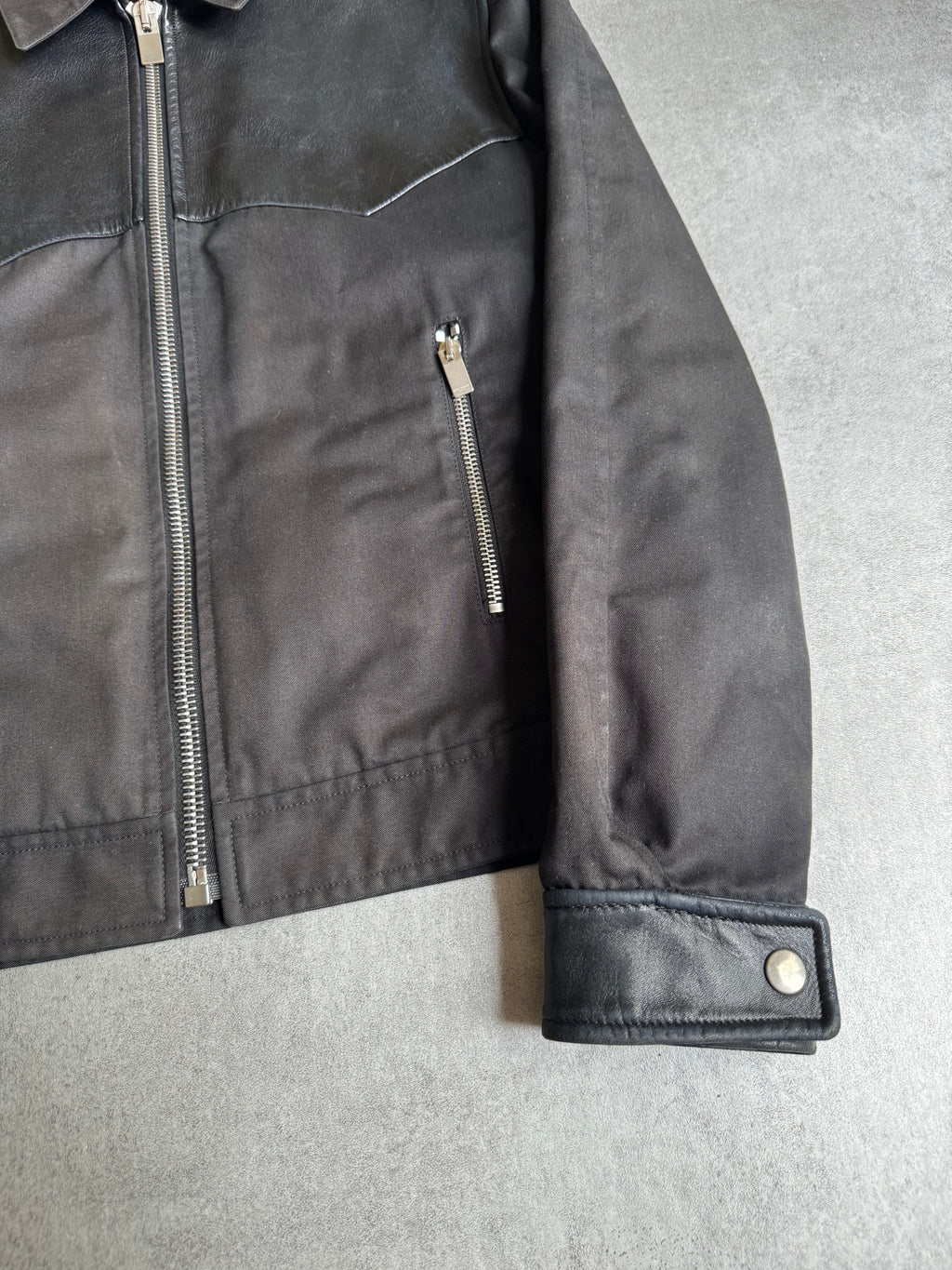 SS2013 Saint Laurent Leather Trimmed Jacket by Hedi Slimane (S