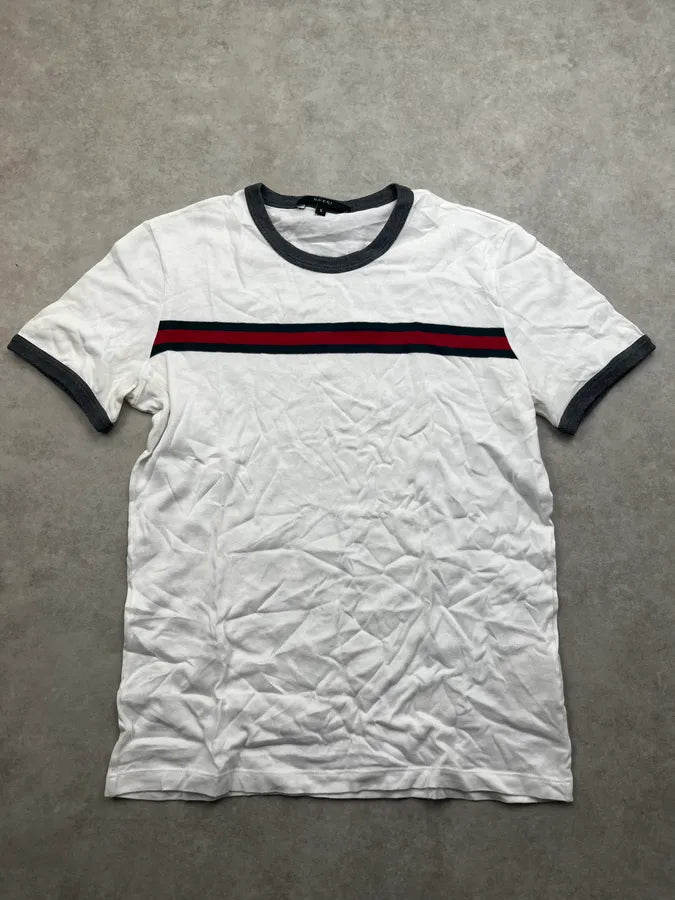 SS2015 Gucci White Signature Striped T-shirt eVbhwQB 2