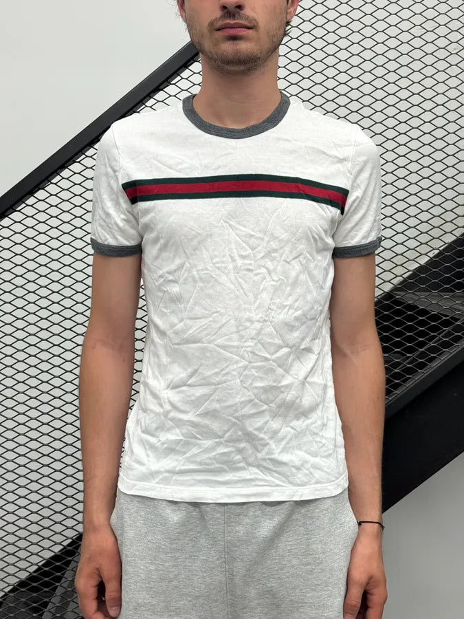 SS2015 Gucci White Signature Striped T-shirt eVbhwQB 0