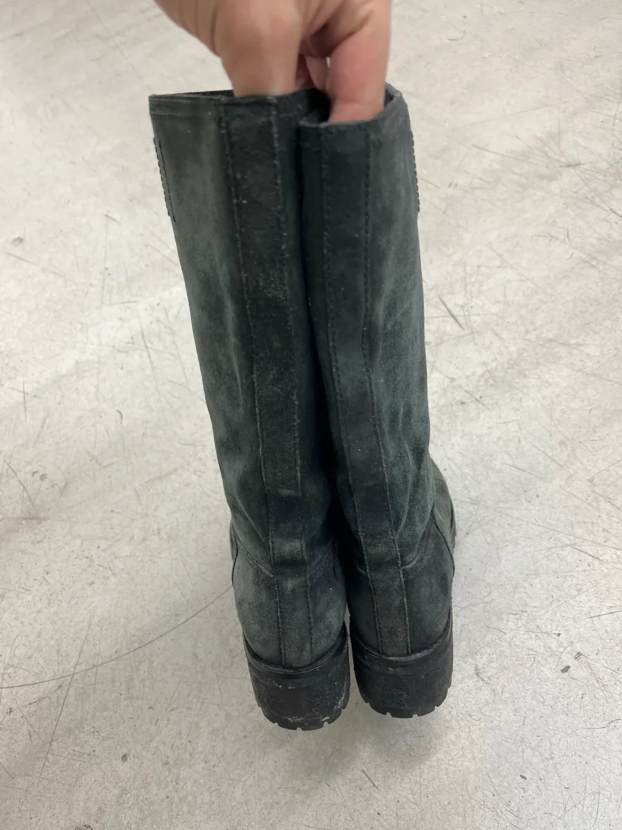 2000s Prada Distressed Black Suede Leather Ankle Boots ttKbsQrl 5