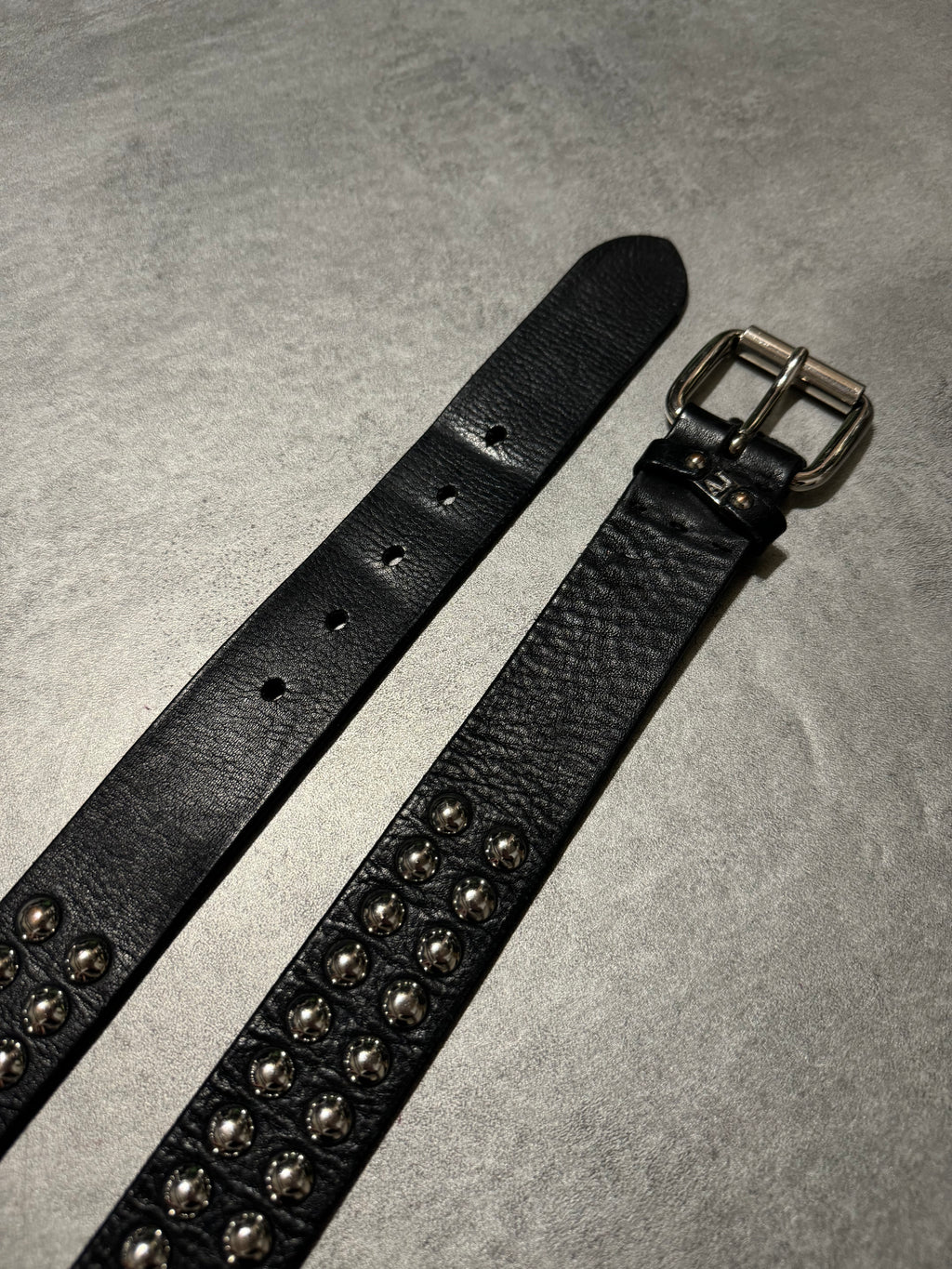 Armani Black Embellished Studded Leather Belt (OS) - 6