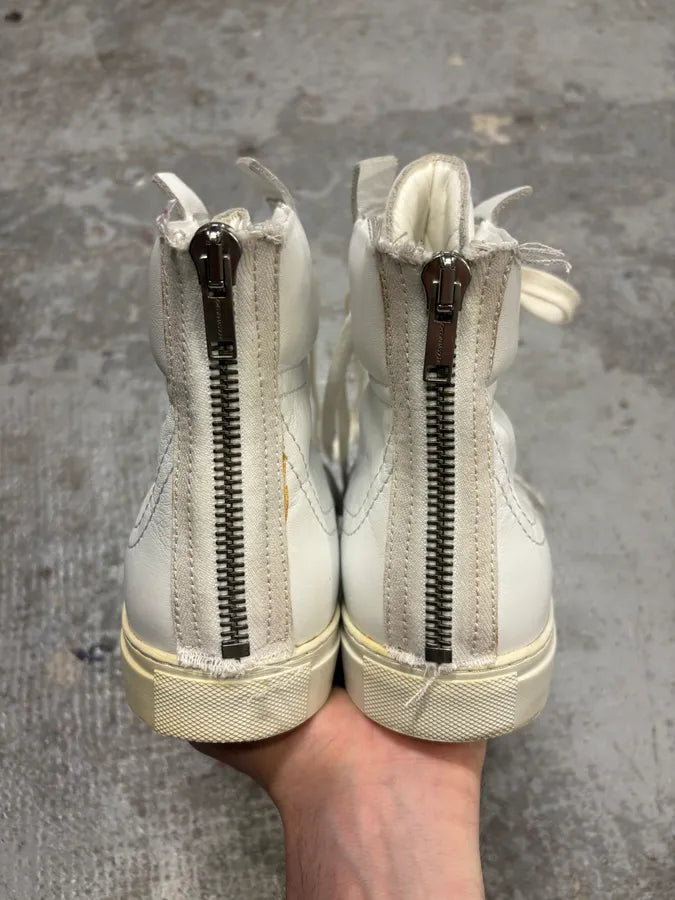 Kris Van Assche Backzip White Leather High Top Sneakers (40.5eu/us7.5) MlNlASC 6
