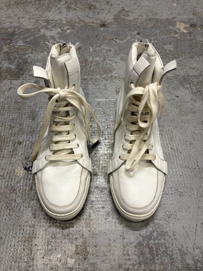 Kris Van Assche Backzip White Leather High Top Sneakers (40.5eu/us7.5) MlNlASC 1