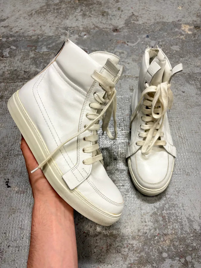 Kris Van Assche Backzip White Leather High Top Sneakers (40.5eu/us7.5) MlNlASC 0