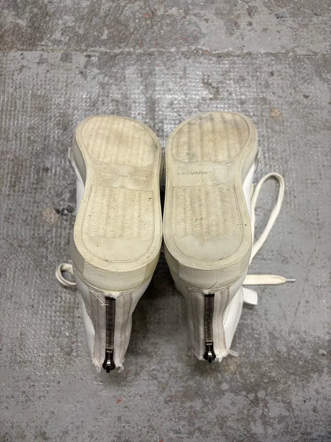 Kris Van Assche Backzip White Leather High Top Sneakers (40.5eu/us7.5) MlNlASC 7