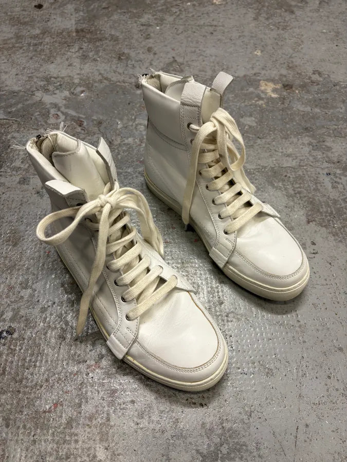 Kris Van Assche Backzip White Leather High Top Sneakers (40.5eu/us7.5) MlNlASC 3