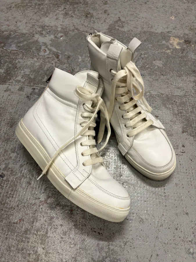 Kris Van Assche Backzip White Leather High Top Sneakers (40.5eu/us7.5) MlNlASC 4