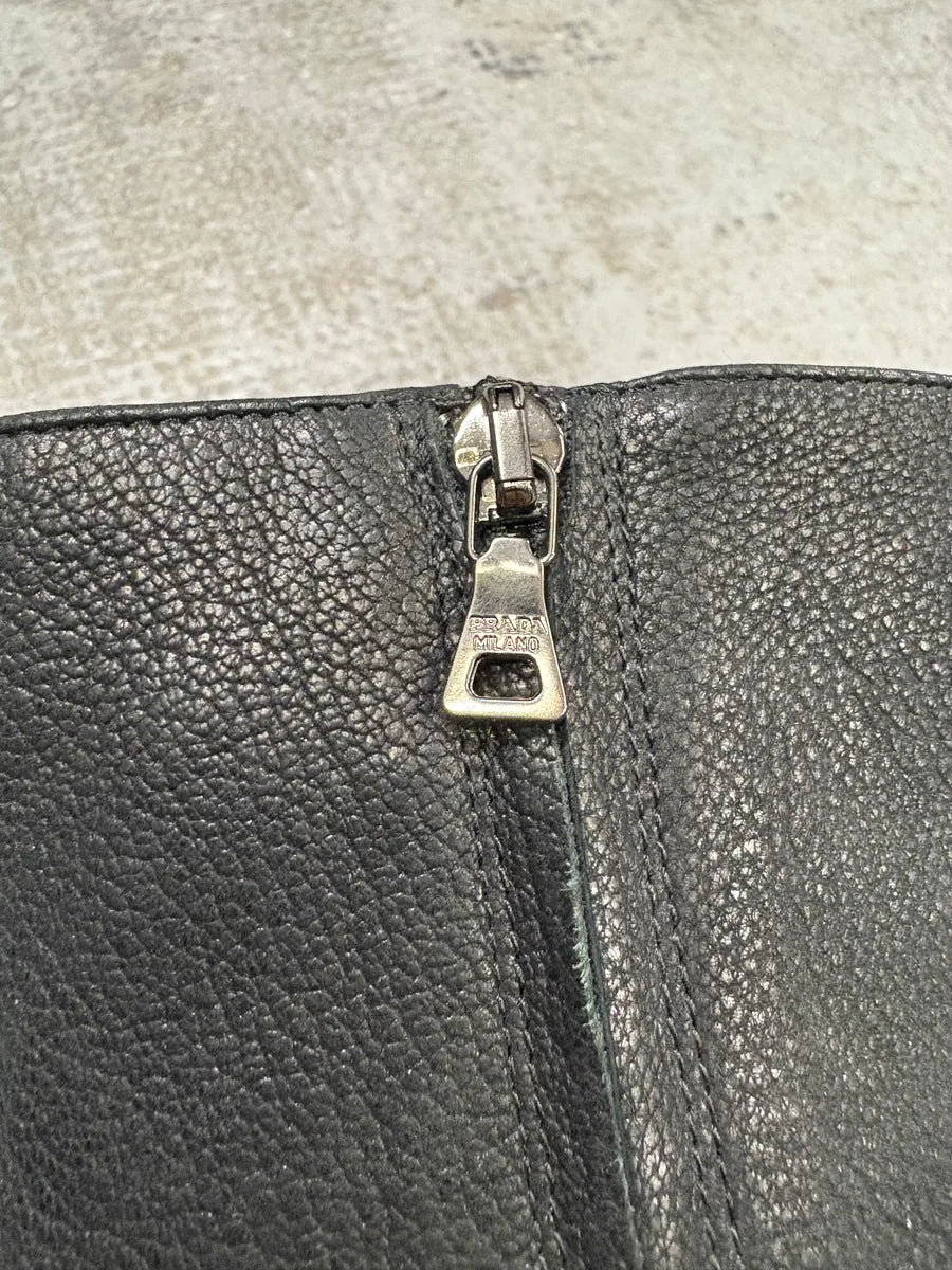 AW2008 Prada Black Leather Raw Heels (39.5eu/us6.5) QmAxVTN 5