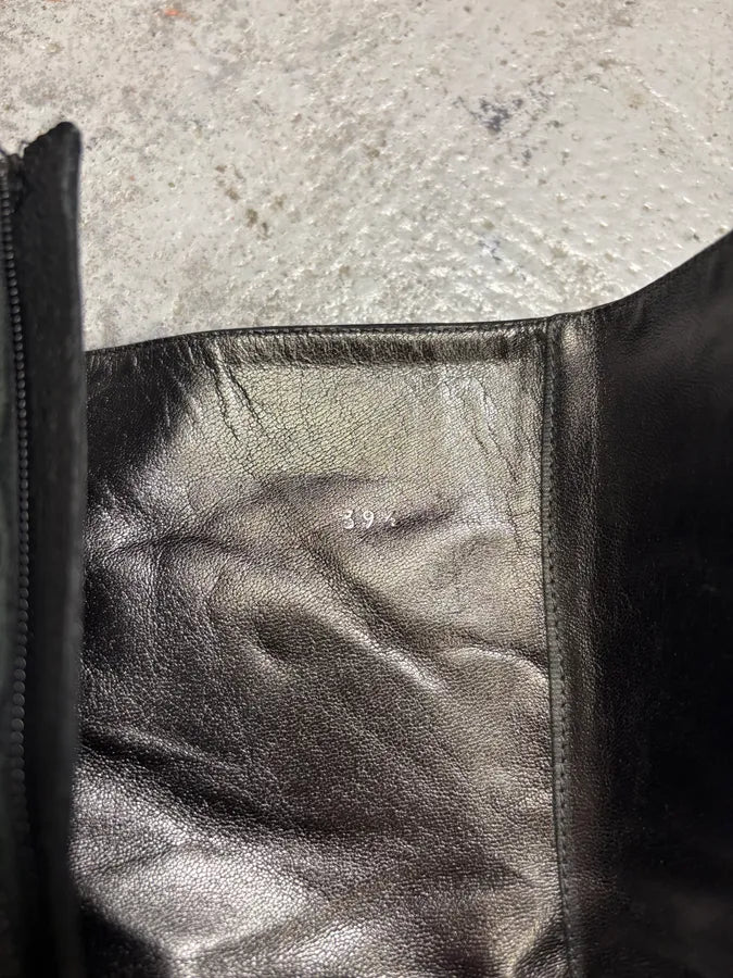 AW2008 Prada Black Leather Raw Heels (39.5eu/us6.5) QmAxVTN 7