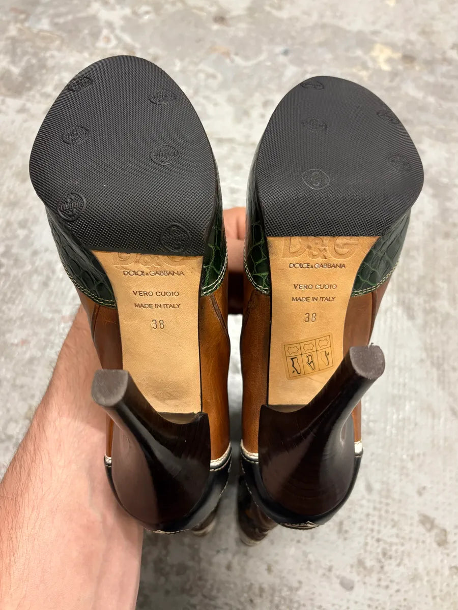 Dolce & Gabbana Leather Cowboy Santiags Star Heels Boots (38eu/us5.5) MTXShSJ 5