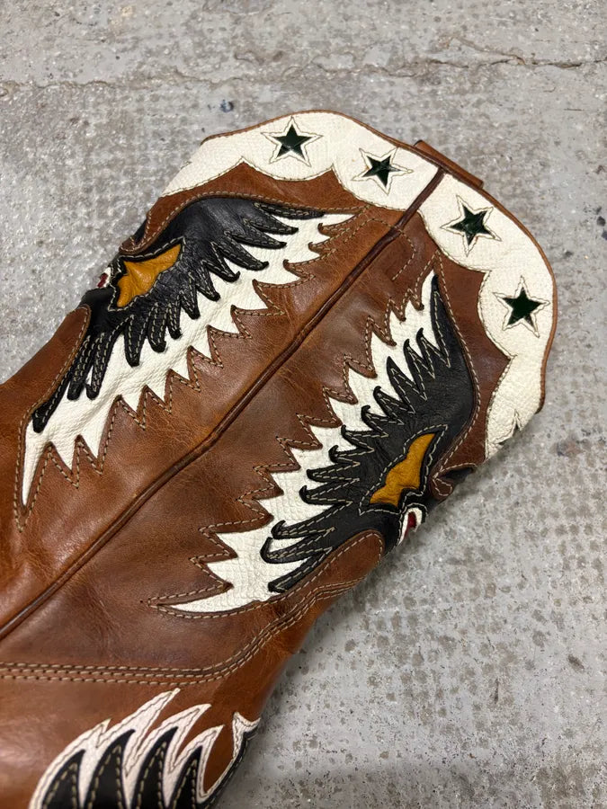 Dolce & Gabbana Leather Cowboy Santiags Star Heels Boots (38eu/us5.5) MTXShSJ 4