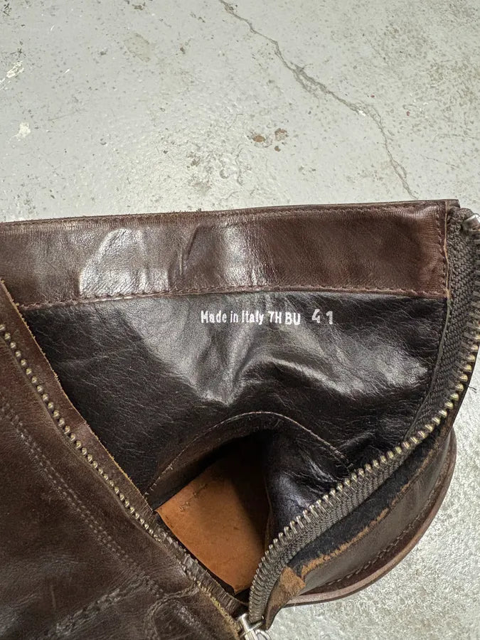 Dior Brown Leather Ankle Boots (41eu/us8) NTtUmTX 8