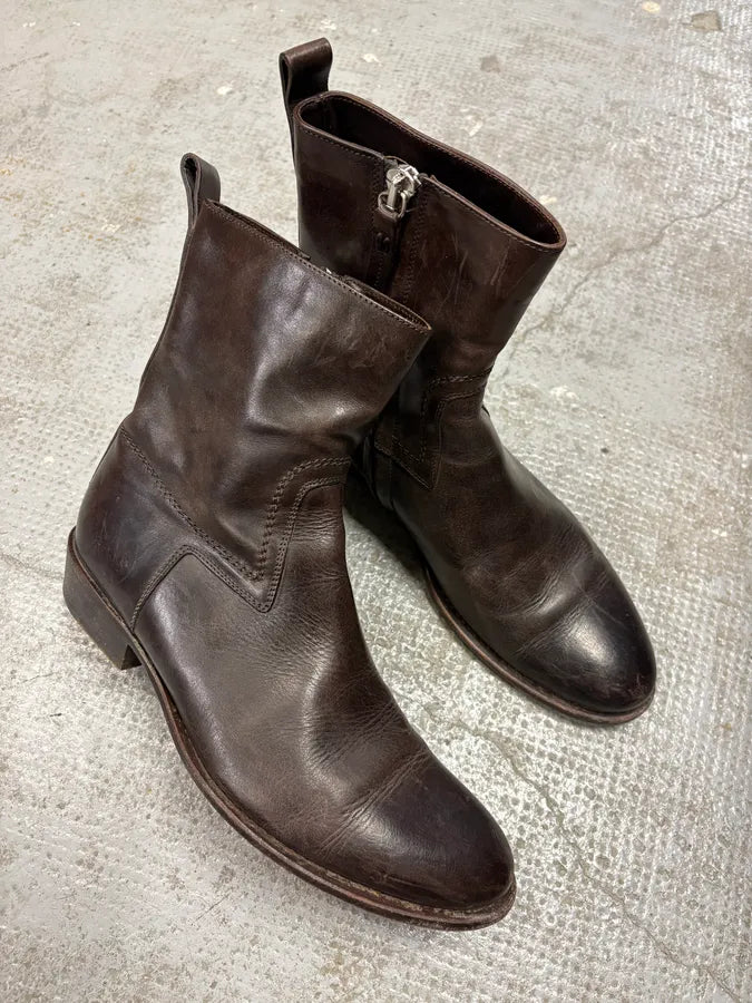 Dior Brown Leather Ankle Boots (41eu/us8) NTtUmTX 4