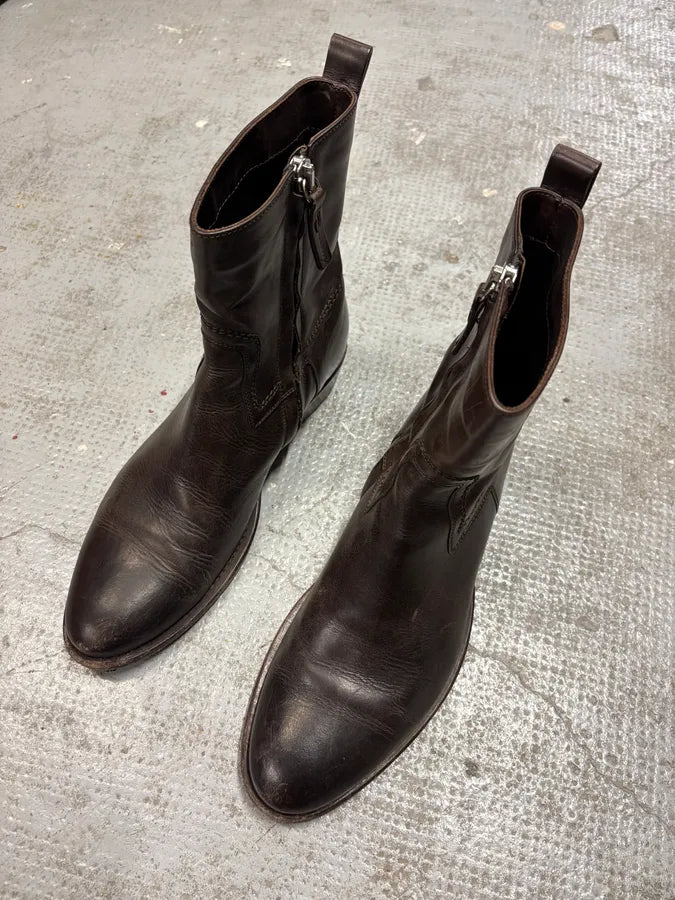 Dior Brown Leather Ankle Boots (41eu/us8) NTtUmTX 2