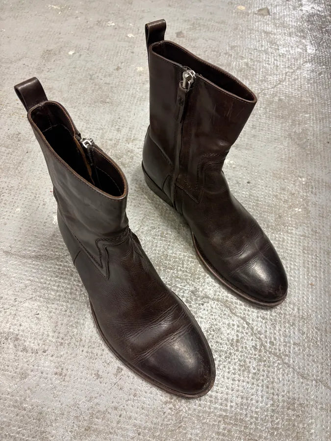 Dior Brown Leather Ankle Boots (41eu/us8) NTtUmTX 3