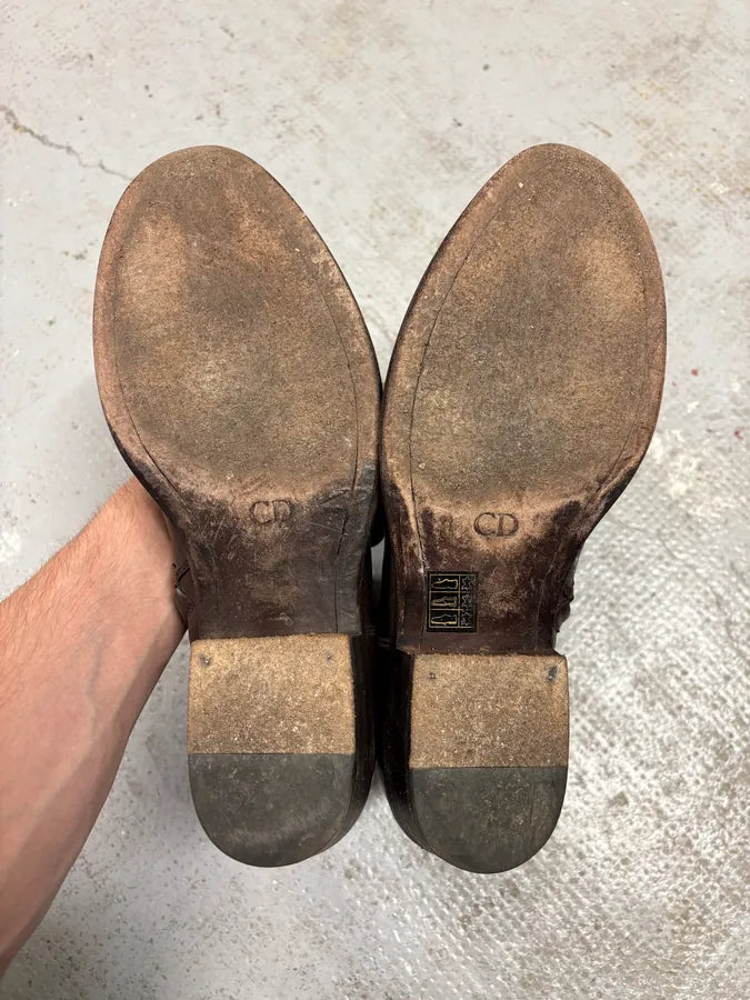 Dior Brown Leather Ankle Boots (41eu/us8) NTtUmTX 7