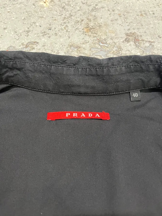 SS2008 Prada Lined Black Grey Shirt NPTLFQw 6
