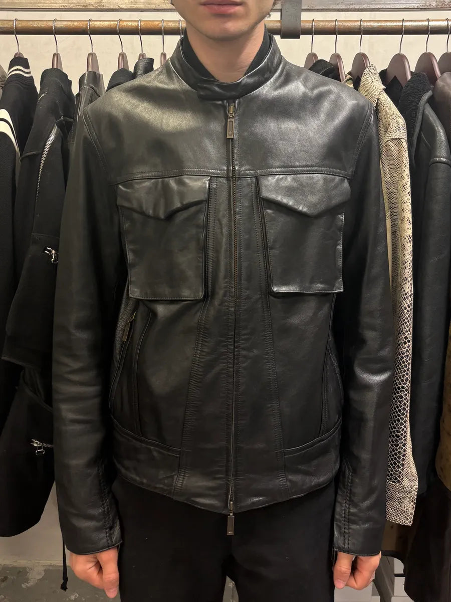 Levis Biker Trucker Mixed Black Leather Jacket (S) BZqDiJA 1