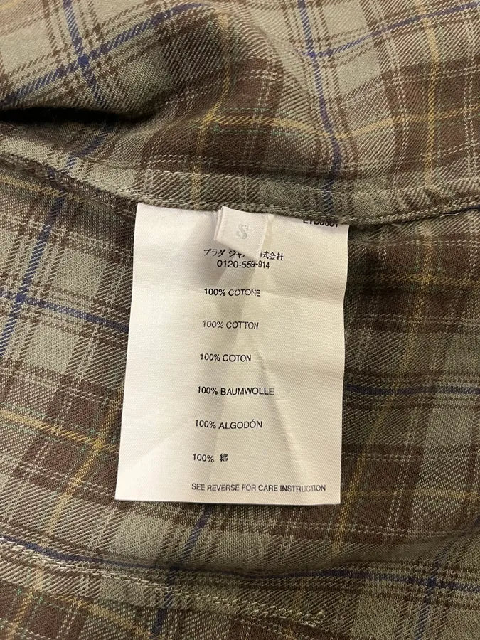 2000s Prada Green Checked Shirt XyQtrnE 8