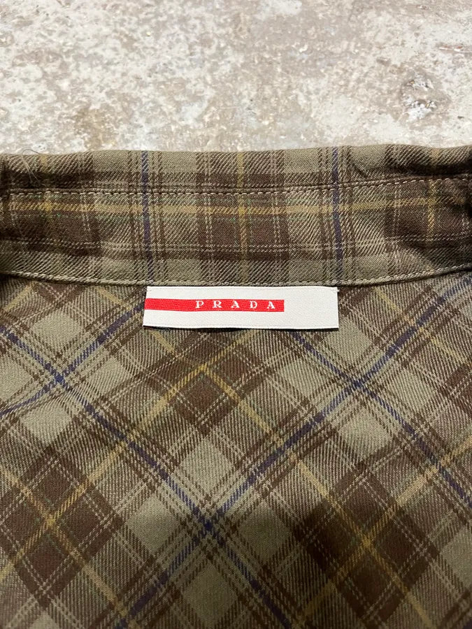 2000s Prada Green Checked Shirt XyQtrnE 7