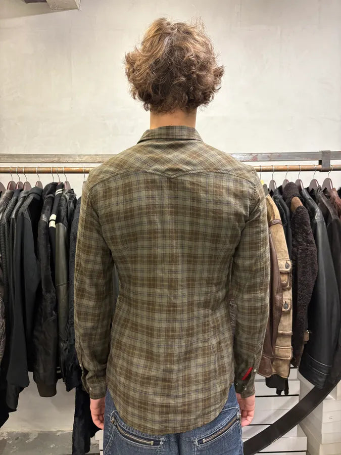 2000s Prada Green Checked Shirt XyQtrnE 2