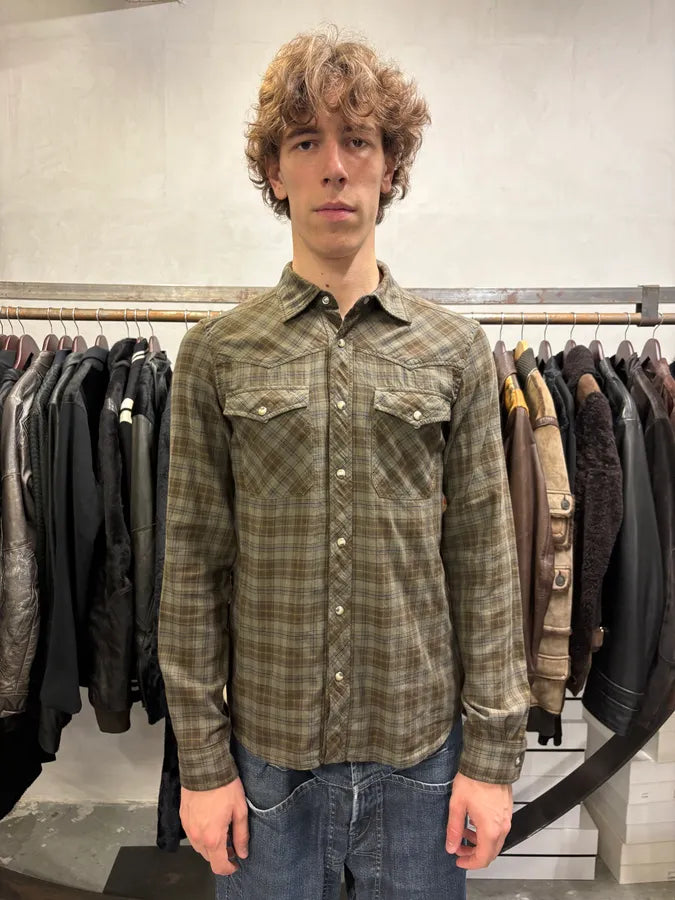 2000s Prada Green Checked Shirt XyQtrnE 1
