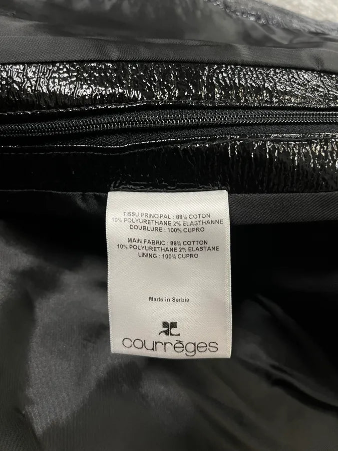 Courreges Black Vinyl Leather Cardigan Jacket (M/L) PsTJLqx 7