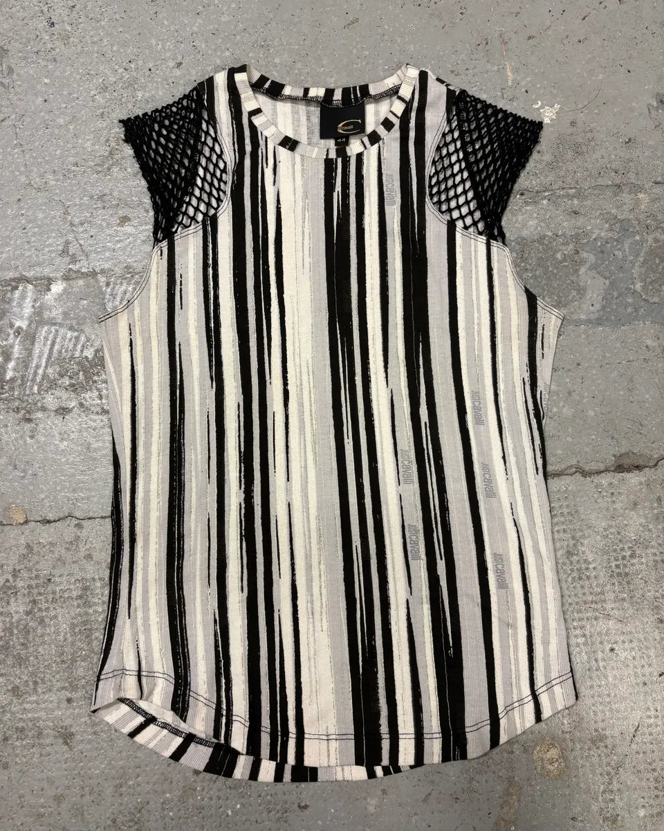 2000s Cavalli Elevation Piano Black & White Tank Top (S) vTMrDtA 0