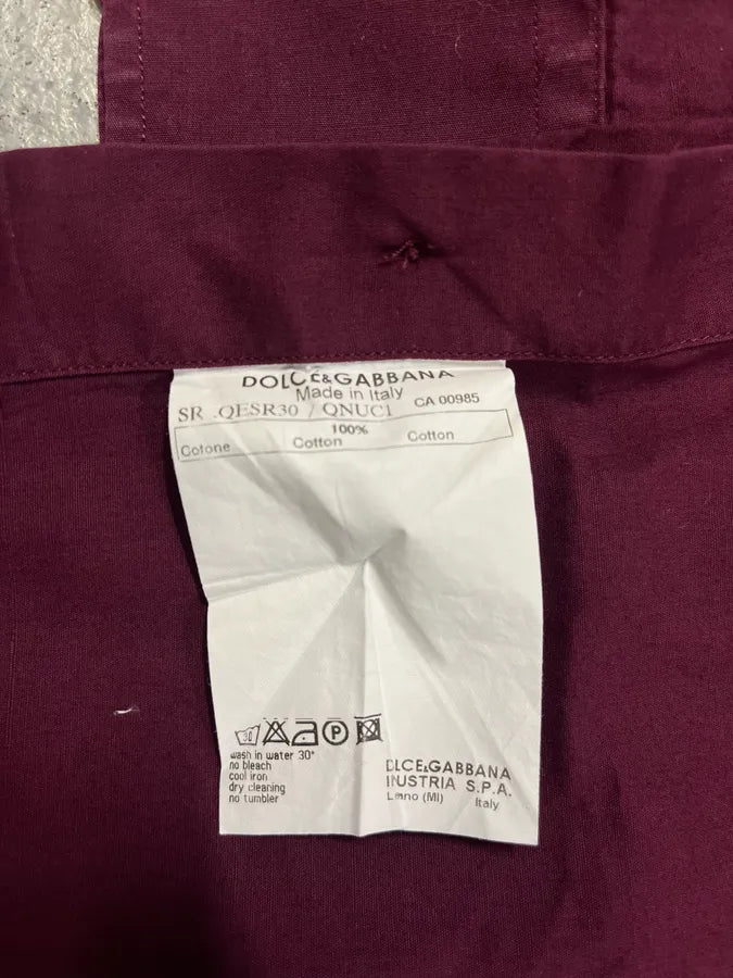 2000s Dolce & Gabbana Burgundy Buttoned Up Shirt glwLcGZ 7