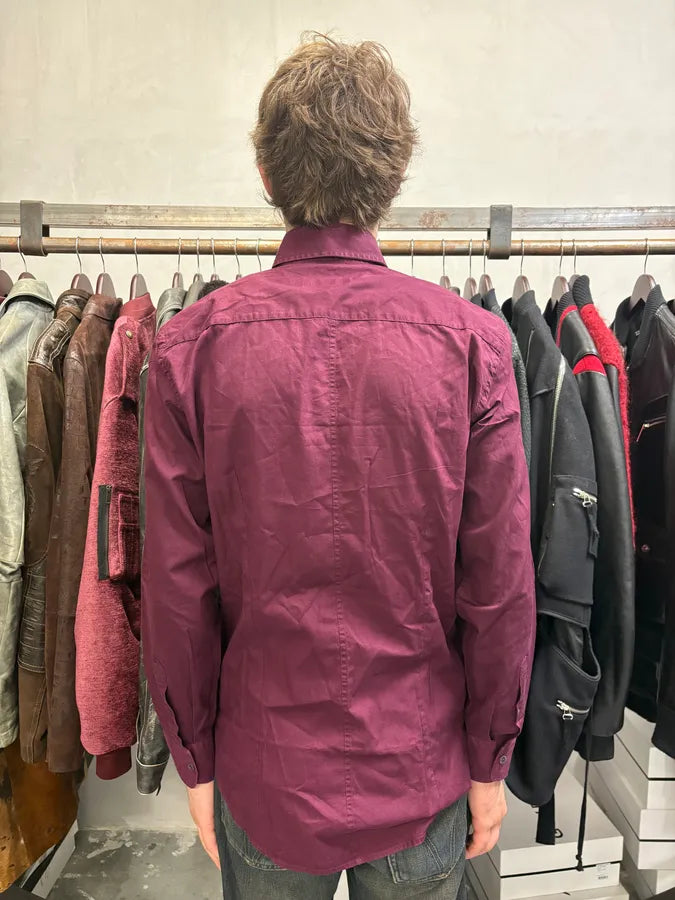 2000s Dolce & Gabbana Burgundy Buttoned Up Shirt glwLcGZ 2