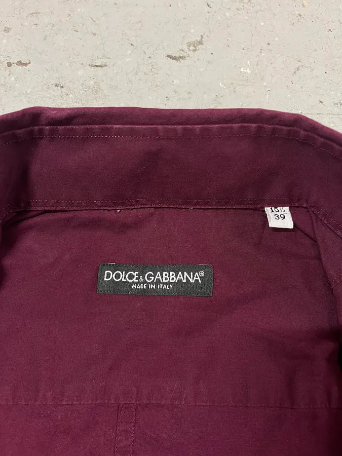 2000s Dolce & Gabbana Burgundy Buttoned Up Shirt glwLcGZ 6