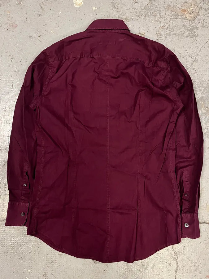 2000s Dolce & Gabbana Burgundy Buttoned Up Shirt glwLcGZ 5