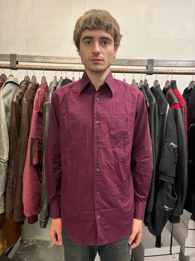 2000s Dolce & Gabbana Burgundy Buttoned Up Shirt glwLcGZ 1