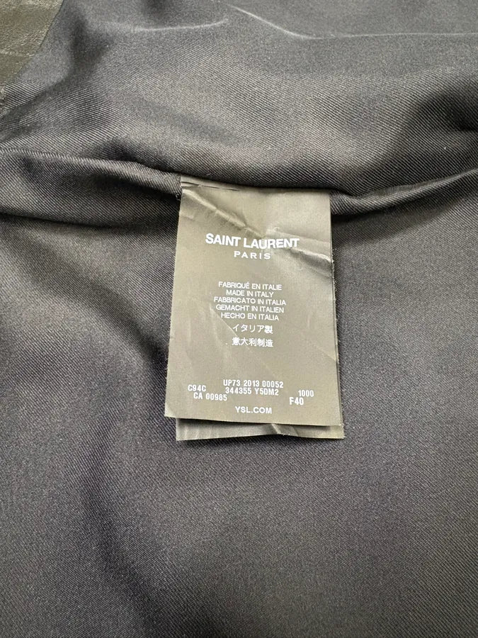 SS2013 Saint Laurent Black Zip Rock Leather Skirt JfQozkj 7