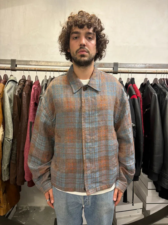 Dries Van Noten Orange & Blue Plaid Button Up Overshirt jxwgRGM 1