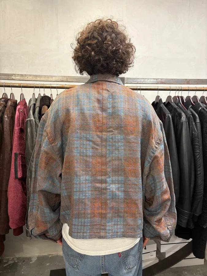Dries Van Noten Orange & Blue Plaid Button Up Overshirt jxwgRGM 2