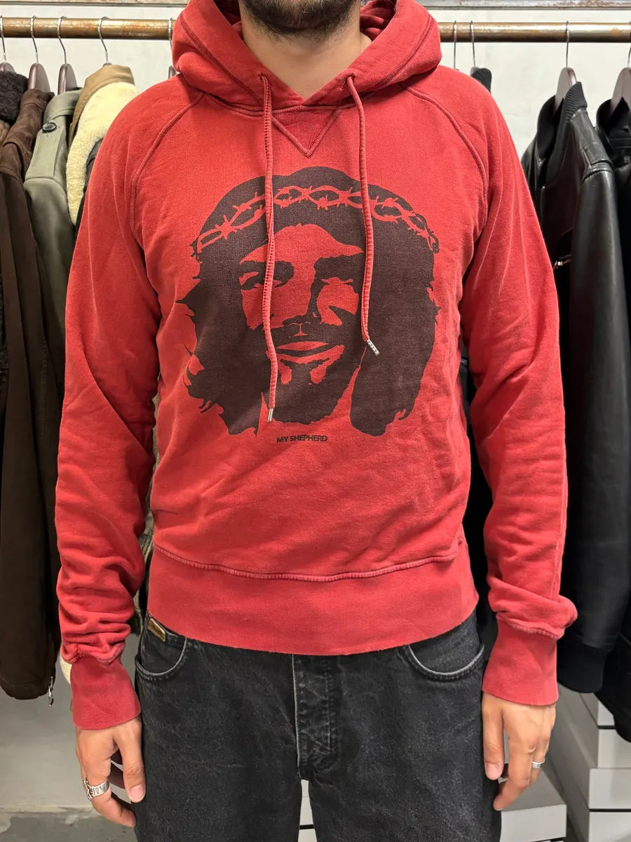 FW2005 Dsquared2 Happy Jesus Red Hoodie btsOdXY 1