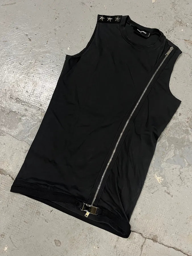 AW2016 Dsquared2 Zip Army Star Black Tank Top (M) tjNpbOe 4
