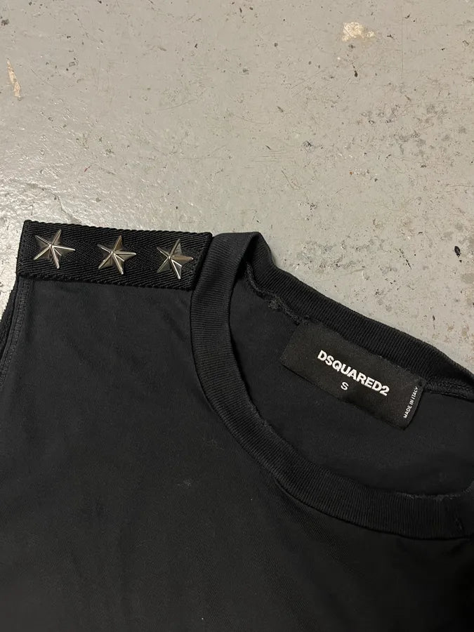 AW2016 Dsquared2 Zip Army Star Black Tank Top (M) tjNpbOe 6