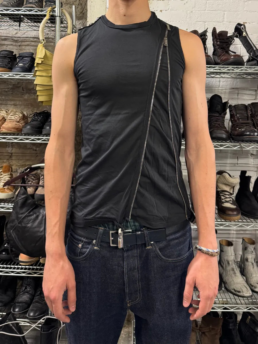 AW2016 Dsquared2 Zip Army Star Black Tank Top (M) tjNpbOe 1