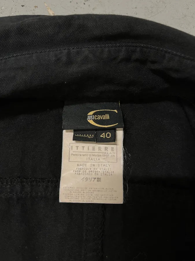 2000s Cavalli Black Denim Distressed Vest  (S) Yyclnpv 6