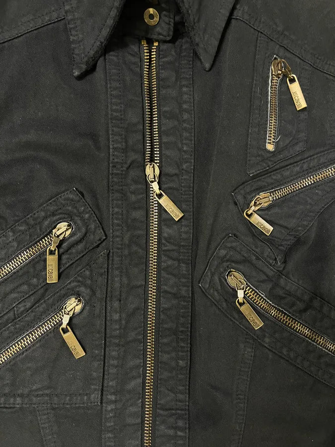 2000s Cavalli Black Denim Distressed Vest  (S) Yyclnpv 7