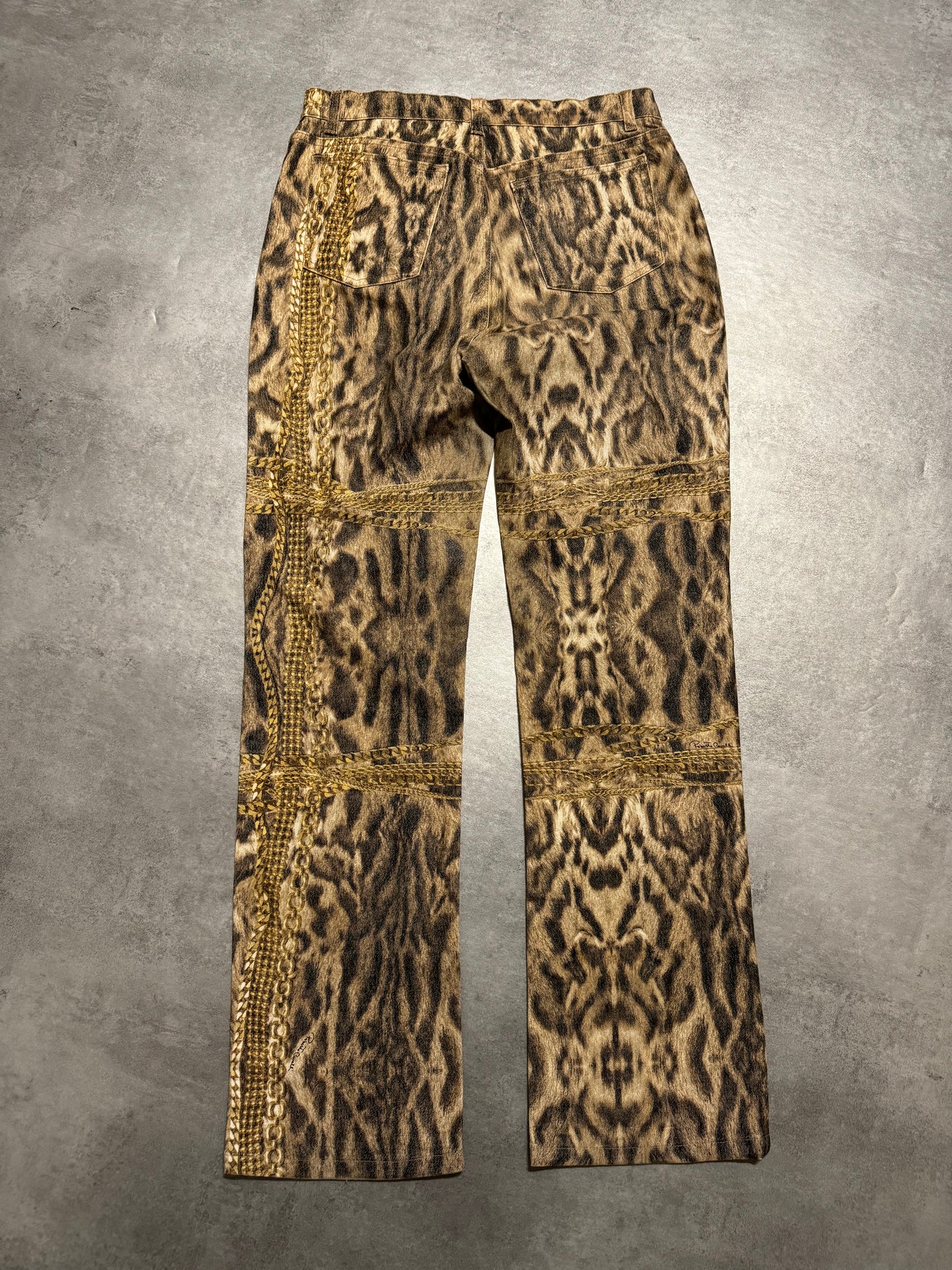 FW2003 Roberto Cavalli Gold Legacy Leopard Pants  (M) - 2