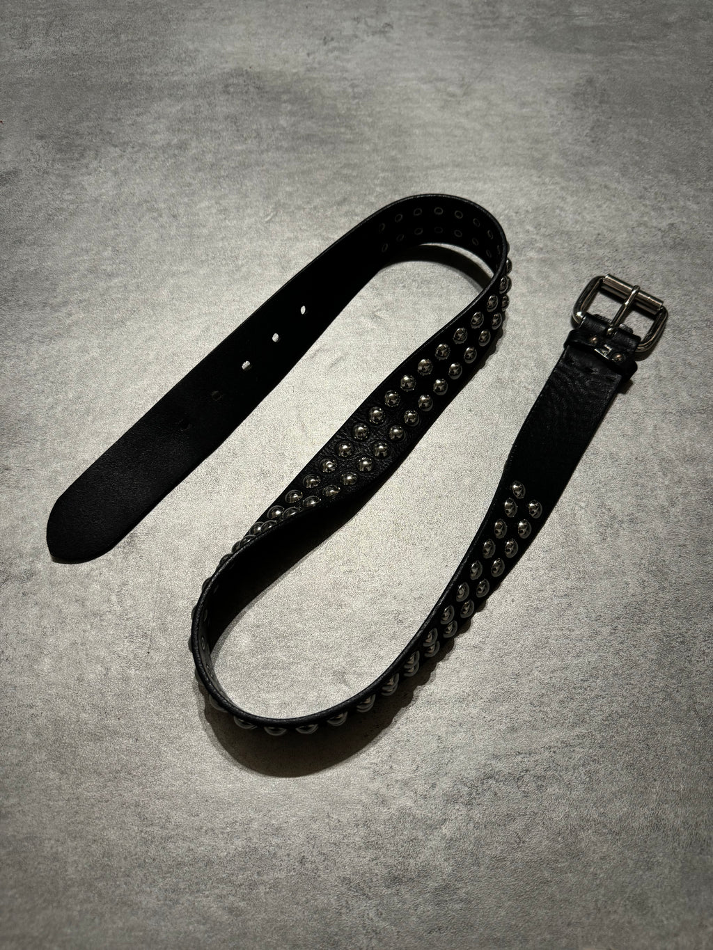 Armani Black Embellished Studded Leather Belt (OS) - 4